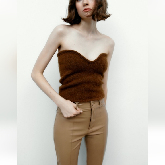 ZARA FAUX LEATHER FLARED PANTS Bloggers Favorite - Picture 8 of 12